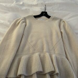 100% cashmere peplum sweater, never worn, excellent condition